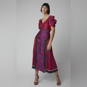 knee length dresses for ladies Yellow Floral Midi Dress  self-portrait-US